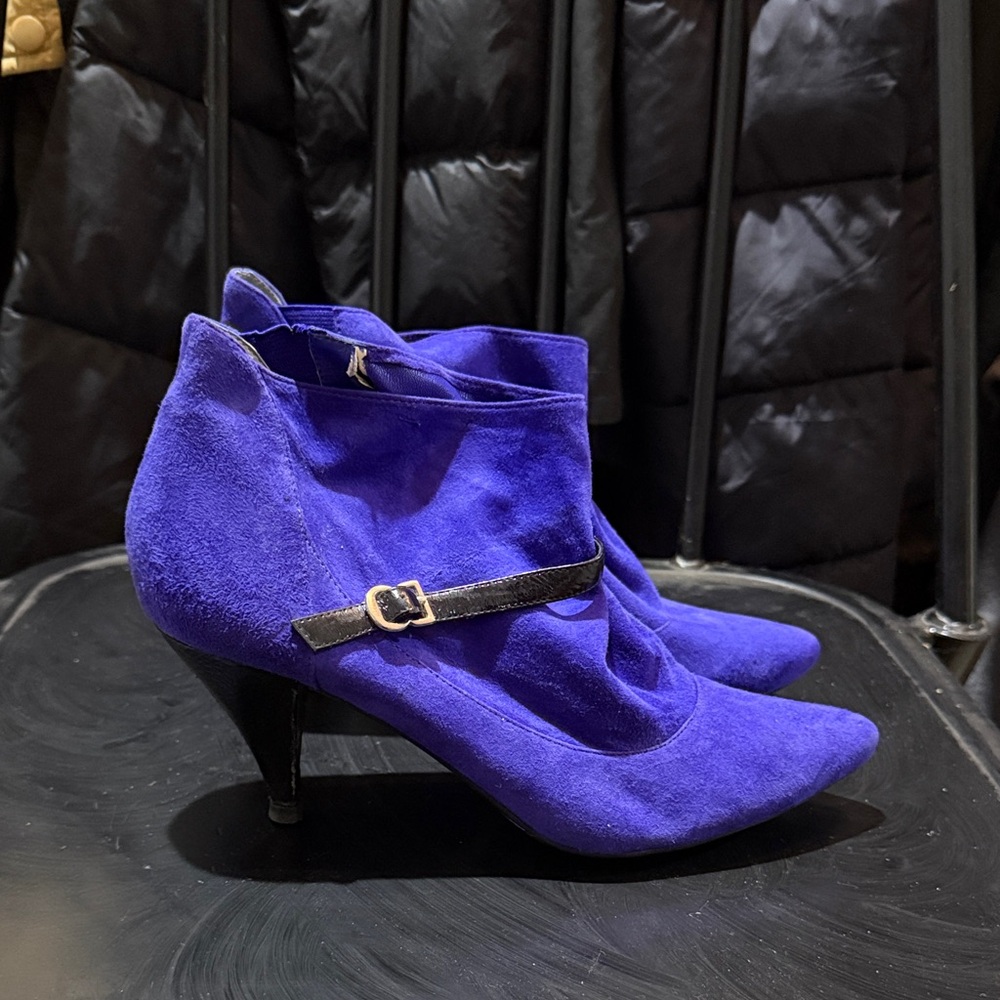 Sigerson Morrison Blue Suede Leather Boots - Picture 1 of 6
